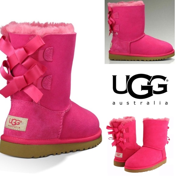 UGG Other - FINAL PRICE UGG Bailey Bow Boots Cerise Pink Girls 4 (wmns 6)